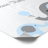 Blue Elephant Baby Duschfavoriten ein Zeichen nehm Poster (Ecke)