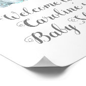 Blue Elephant Baby Duschgel, Safari Baby Dusche Poster (Ecke)