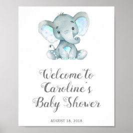 Blue Elephant Baby Duschgel, Safari Baby Dusche Poster