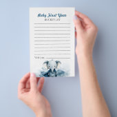 Blue Elephant Baby First Year Bucket List Flyer (Handgriff)