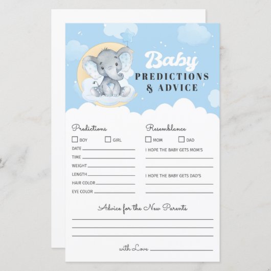 Blue Elephant Baby Predication and Advertising Gam (Vorne/Hinten)