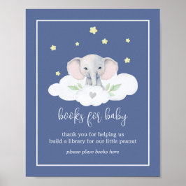 Blue Elephant Baby Showbücher für Baby Poster