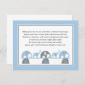 Blue Elephant Baby Showbuchkarte Einladungspostkarte (Vorne/Hinten)