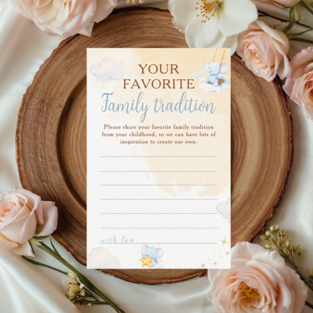 Blue Elephant Baby Shower Advice Family Tradition (Von Creator hochgeladen)
