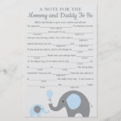 Blue Elephant Baby Shower Advisor Game Cards (Vorderseite)