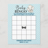 Blue Elephant Baby Shower Bingo (Vorderseite)