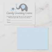 Blue Elephant Baby Shower Candy Guessing Game Visitenkarte (Vorne/Hinten)
