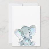 Blue Elephant Baby Shower Einladung, Junge Einladung (Rückseite)