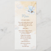 Blue Elephant Baby Shower Menu Card Cloud Stars Menükarte (Vorderseite)