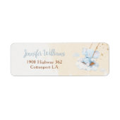 Blue Elephant Baby Shower Return Address Label (Vorne)