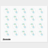 Blue Elephant Baby Shower Stickers (Blatt)