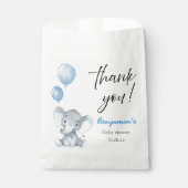 Blue Elephant Baby Shower Thank You Bags Geschenktütchen (Vorderseite)