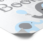 Blue Elephant Baby Shower Unterschreiben des Gäste Poster (Ecke)