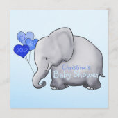 Blue Elephant Baby Shower Worte der Ratschläge für Hinweiskarte (Rückseite)
