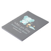 Blue Elephant Baby ShowNotebook Notizblock (Linke Seite)
