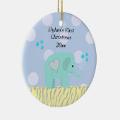 Blue Elephant Baby's First Christmas Keramik Ornament (Rechts)