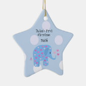 Blue Elephant Baby's First Christmas Keramikornament (Rechts)