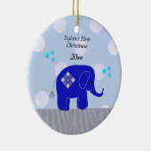 Blue Elephant Baby's First Christmas Keramikornament (Rechts)