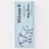 Blue Elephant & Balloon Baby Dusche Banner (Vertikal)