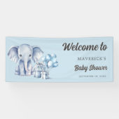 Blue Elephant & Balloon Baby Dusche Banner (Horizontal)