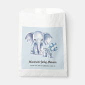 Blue Elephant & Balloon Baby Dusche Geschenktütchen (Vorderseite)