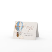 Blue Elephant Balloon Baby Dusche Vielen Dank