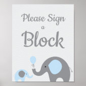 Blue Elephant Bitte unterzeichnen Sie eine Blocksi Poster (Vorne)