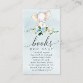 Blue Elephant Book Request Baby Showkarte Begleitkarte (Vorderseite)