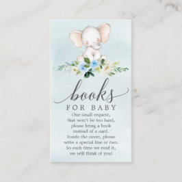 Blue Elephant Book Request Baby Showkarte Begleitkarte