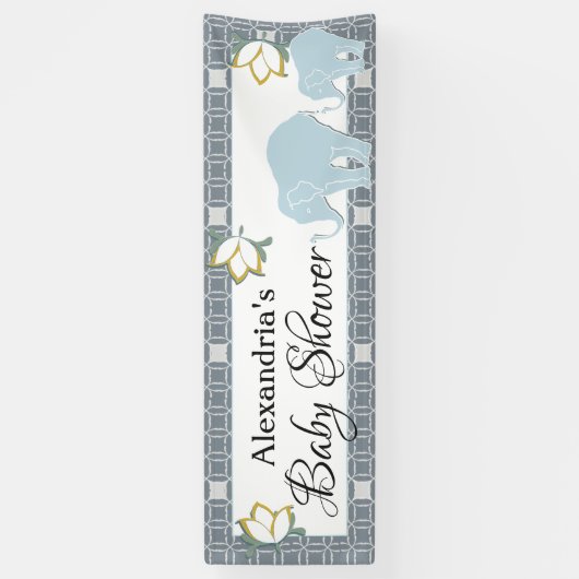 Blue Elephant Boy Baby Dusche Banner (Vertikal)