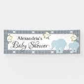 Blue Elephant Boy Baby Dusche Banner (Horizontal)