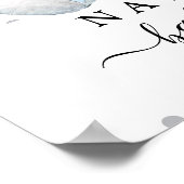 Blue Elephant Boy Baby Dusche Begrüßungszeichen Poster (Ecke)