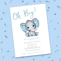 Blue Elephant Boy Baby Dusche