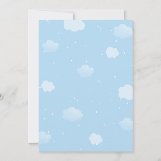 Blue Elephant Boy Baby Dusche Einladung (Rückseite)