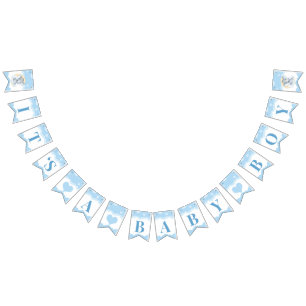 Blue Elephant Boy Baby Dusche Es ist ein Junge Wimpelkette