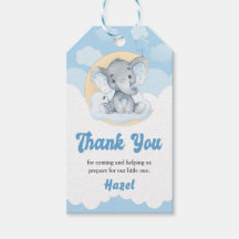 Blue Elephant Boy Baby Dusche Gefallen Tag