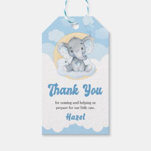 Blue Elephant Boy Baby Dusche Gefallen Tag Geschenkanhänger