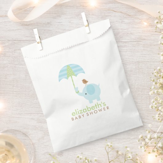 Blue Elephant Boy Baby Dusche Geschenktütchen (Ausgeschnitten)