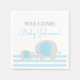 Blue Elephant Boy Baby Dusche Napkins Serviette