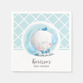 Blue Elephant Boy Baby Dusche Serviette (Vorderseite)