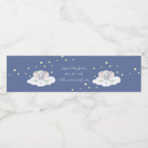 Blue Elephant Boy Baby Dusche Wasserflaschen Label