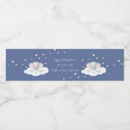 Blue Elephant Boy Baby Dusche Wasserflaschen Label Wasserflaschenetikett