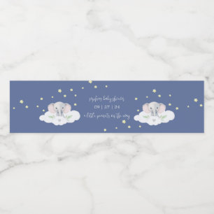 Blue Elephant Boy Baby Dusche Wasserflaschen Label Wasserflaschenetikett
