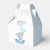 Blue Elephant Boy Baby Shower Favor Box Geschenkschachtel (Vorderseite)