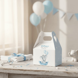 Blue Elephant Boy Baby Shower Favor Box Geschenkschachtel