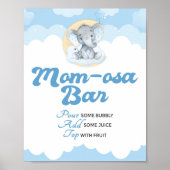 Blue Elephant Boy Baby Shower Momosa Bar Sign Poster (Vorne)