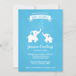 Blue Elephant Boy Baby Sprinkle Dusche Einladung