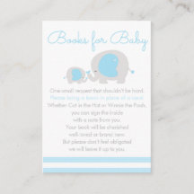 Blue Elephant Boy Books for Baby Einladung Insert