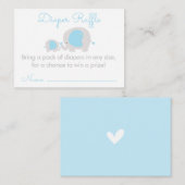 Blue Elephant Boy Diaper Raffle Ticket Begleitkarte (Vorne/Hinten)