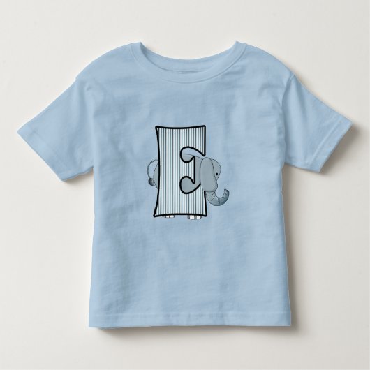 Blue Elephant Boys Letter E Kleinkind T-shirt (Vorderseite)